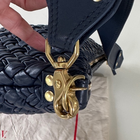 Clare V Dark Blue Woven Shoulder Bag - Picture 7 of 13